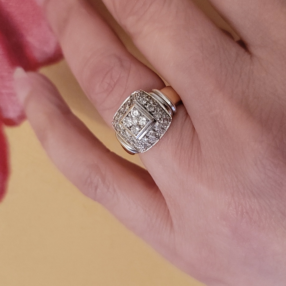 14k gold diamond princess cut ring - Picture 7 of 13